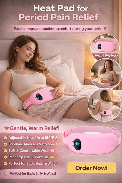 🌸 Period Pain Relief Heating Pad 🔥 | Portable Menstrual Cramp Comfort Belt 💖